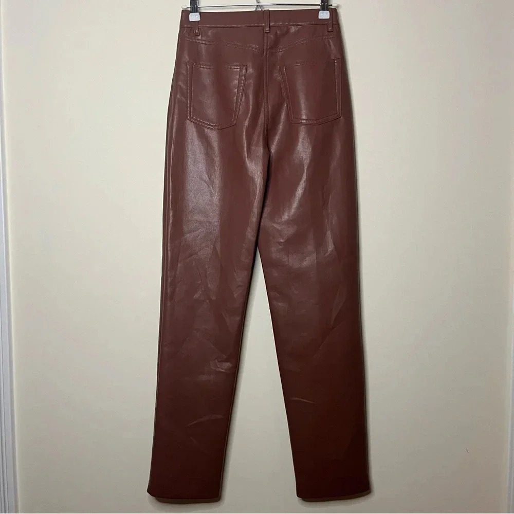 ARITZIA WILFRED Melina Faux Leather Cognac Pants - Picture 11 of 16